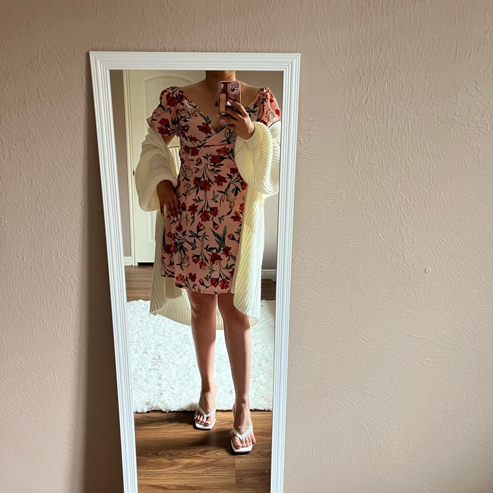 Missguided pink floral dress